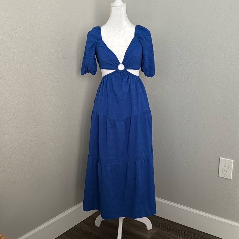 Blue cut out maxi